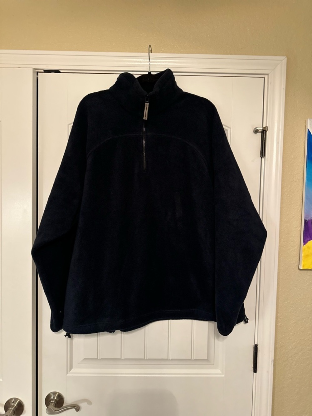 Men's Black Quarter-Zip Fleece Pullover
